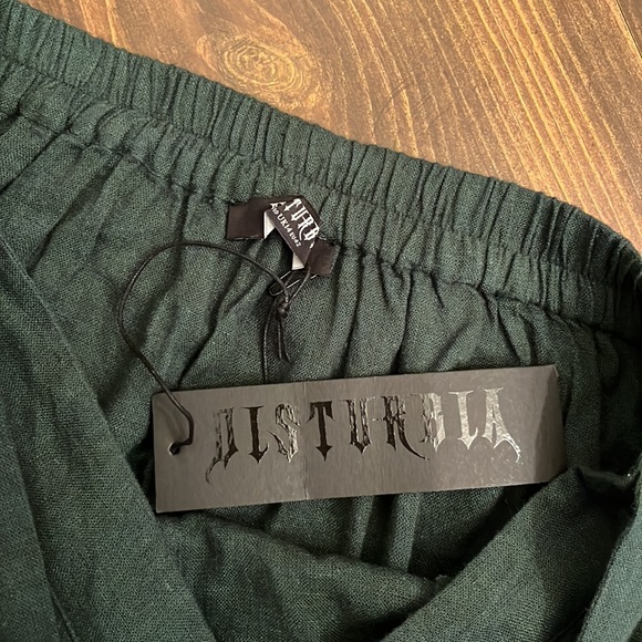 NWT Disturbia Basilisk Green Linen Blend Button Up Midi Skirt - Picture 14 of 16